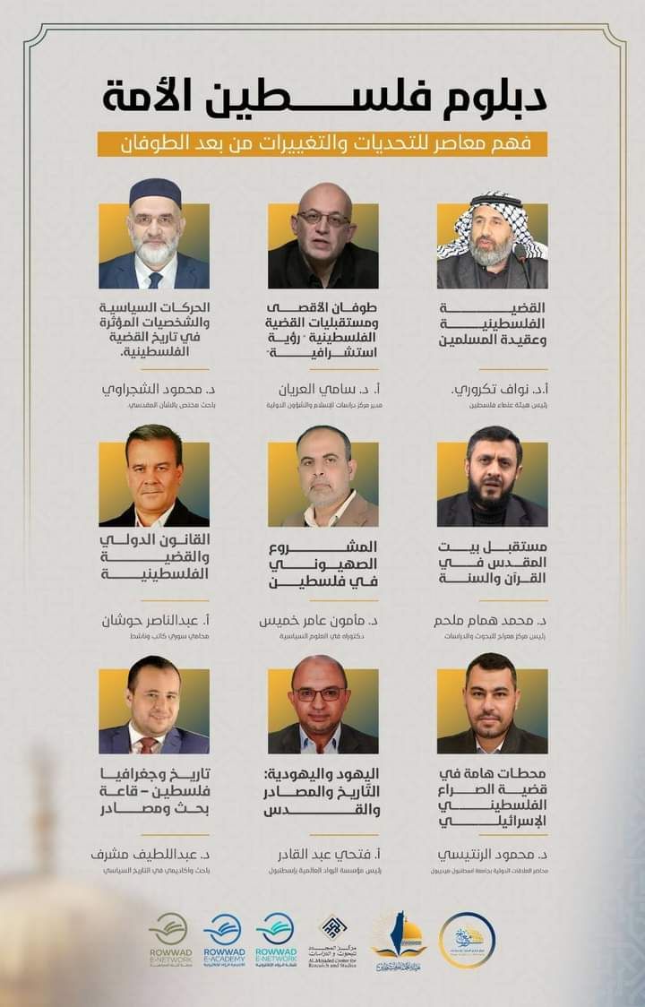 دبلوم فلسطين الأمة فهم معاصر للتحديات والتغييرات من بعد أحداث طوفان الأقصى وغزة